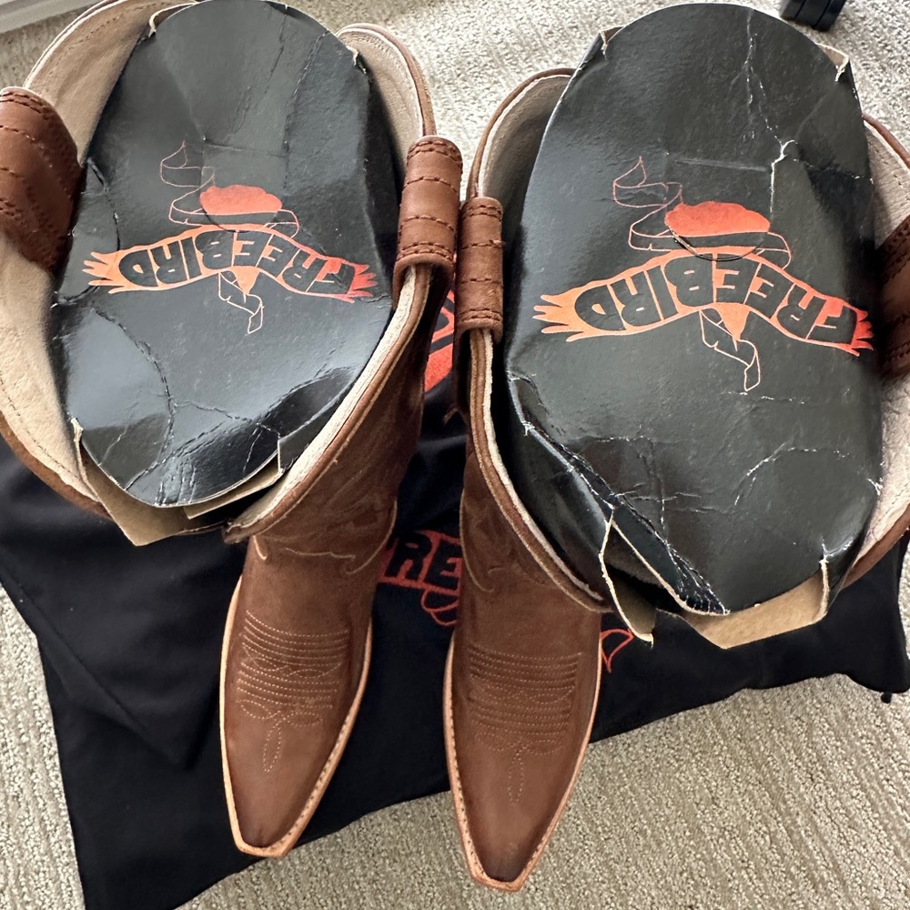 New Freebird Woodland Western Cowboy Boots Tan 7 - Picture 10 of 10